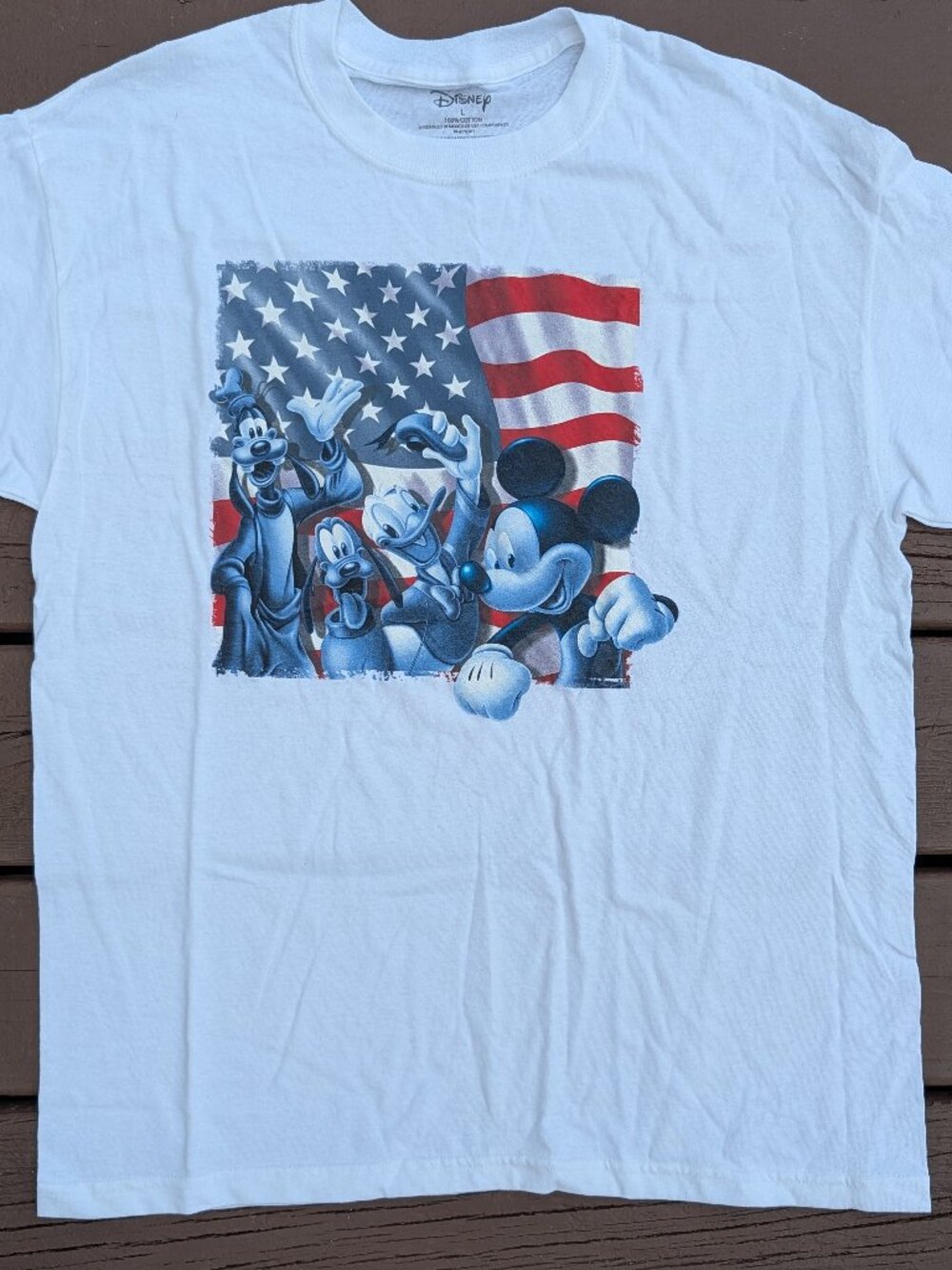 NWT Disney Americana Fab 4 Goofy Pluto Donald Mickey T-Shirt 90s American Size L